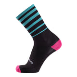 Unisex Gravel Socks - Black/Turqouise/Pink